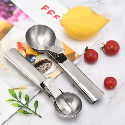 Stainless Steel Icecream Ice Cream Scoop Cookie Dough Potato Mash Spoon Trigger