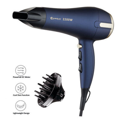 Professional Hair Dryer Blower with Diffuser Styling Concentrator Head Dry 2200W