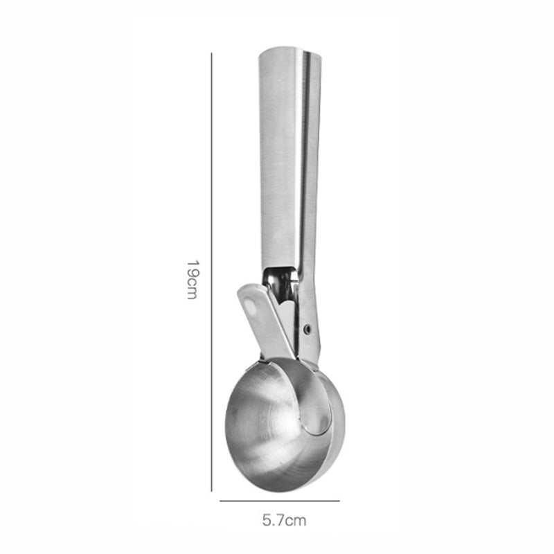 Stainless Steel Icecream Ice Cream Scoop Cookie Dough Potato Mash Spoon Trigger