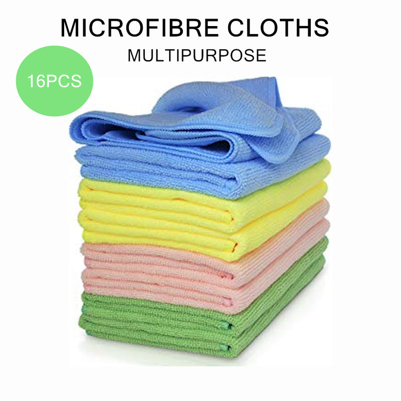 16PCS Microfibre Cleaning Cloth Microfiber Dish Car Gym Towel Glass Cloths 30x30cm