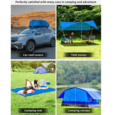 Durable Tarpaulin Waterproof Cover Shelter Camping Car Weatherproof Blue Tarp