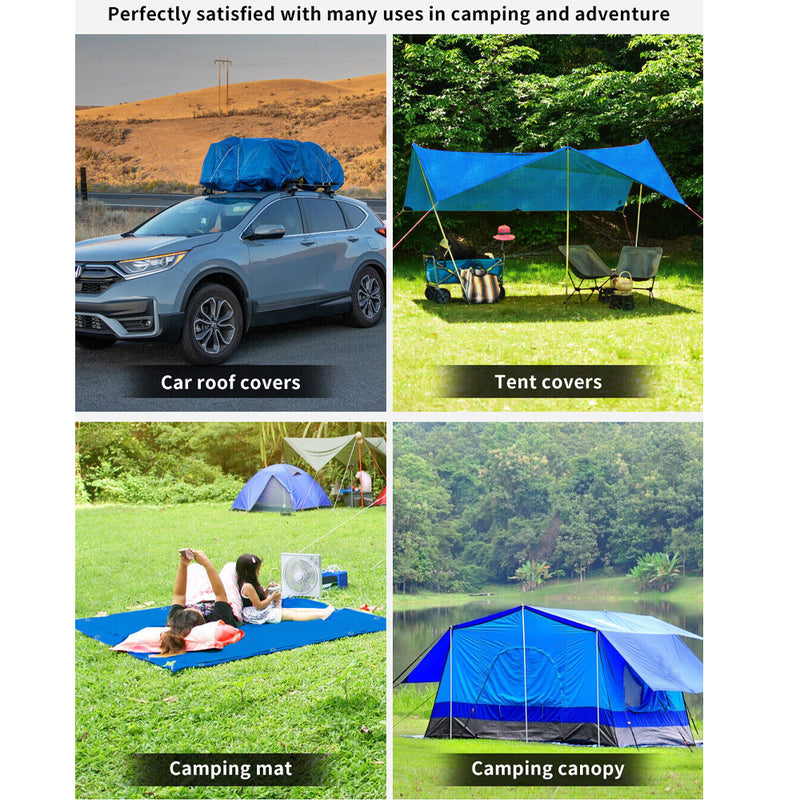Durable Tarpaulin Waterproof Cover Shelter Camping Car Weatherproof Blue Tarp