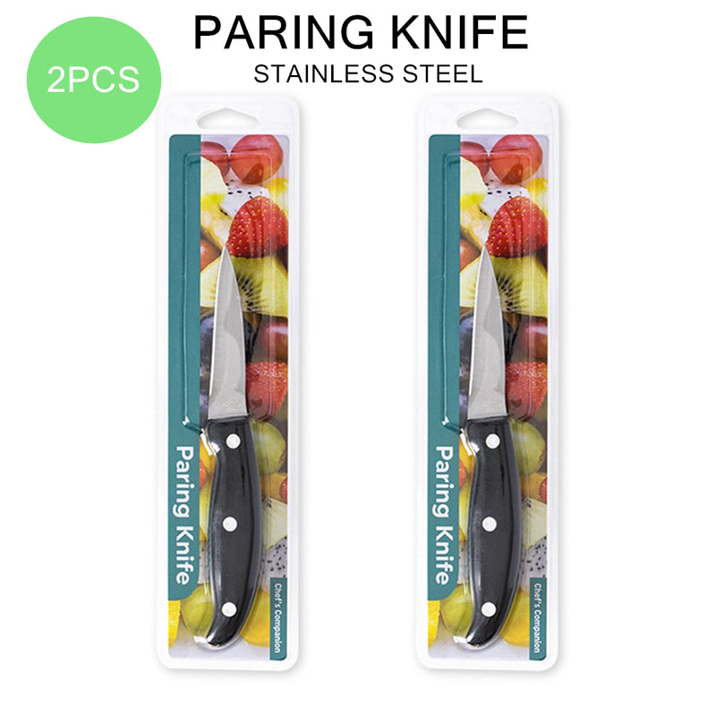 2PCS Paring Knife Stainless Steel Blade Kitchen Chef Cook Knives Sharp Fruit Slice