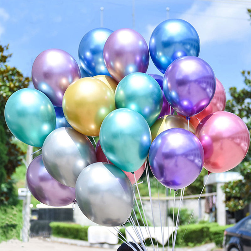 100PCS 12” Party Balloons 30cm Latex Helium Metallic Pearl Balloon Décor Birthday