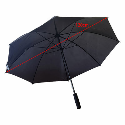 Long 94cm Golf Umbrella Manual Open & Close EVA Handle Black Waterproof Large