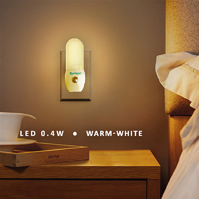 2PCS Automatic LED Night Light Lamp Sensor Auto On/Off Hallway Bedroom Warm-White