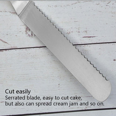 2PK Cake Knife and Spatula Set Decorating Knives Serving Cutter Tool Spreader Icing