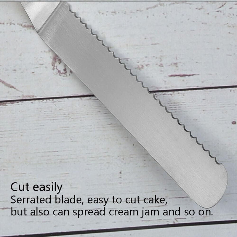 2PK Cake Knife and Spatula Set Decorating Knives Serving Cutter Tool Spreader Icing