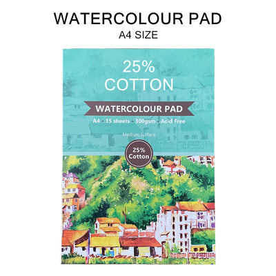 A4 Watercolour Pad Book Painting Art Paper Sketchbook Draw 300gsm 25% Cotton