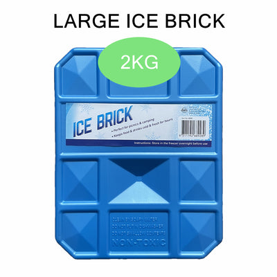 2kg Large Ice Brick Block Reusable Freezer Picnic Camping Food Lunch Cooler Cube