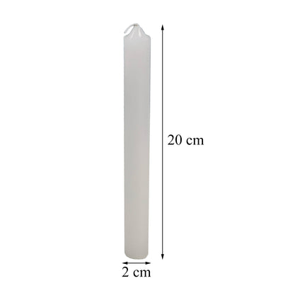 12 x Dinner Candle Unscented White Candles Plain 20cm Long Wedding Church Home