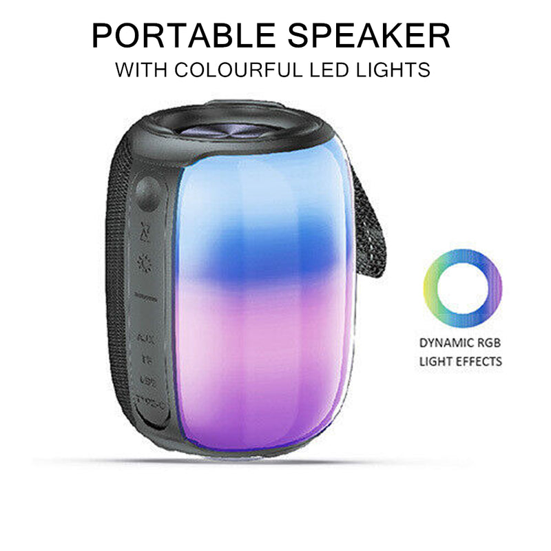 RGB Wireless Portable Bluetooth Speaker Colourful LED Lights Rechargeable Loud Sound