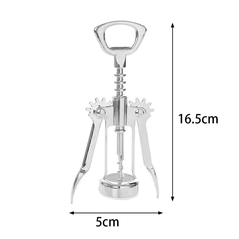 2-in-1 Classic Winged Corkscrew Wine Bottle Cork Opener Wing Handle Stainless Steel