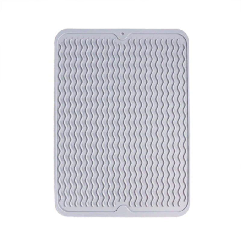 Silicone Sink Dish Drying Mat Kitchen Rectangle Non-Slip Heat Resistant Drainer Dry