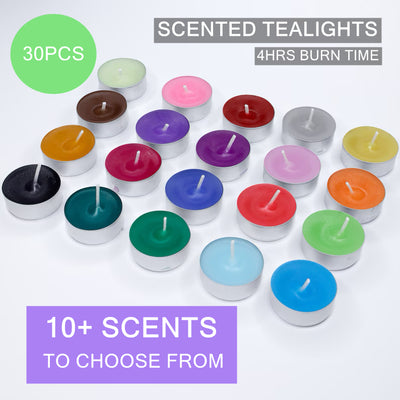 30PCS Scented Tealights Tea Light Candles Bulk 4 Hours Burn Home Scent Wedding