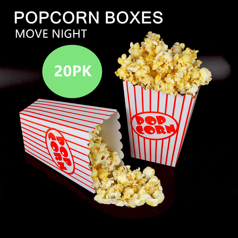 20 x Popcorn Boxes Circus Sleepover Birthday Party Supplies Movie Night Carnival Box