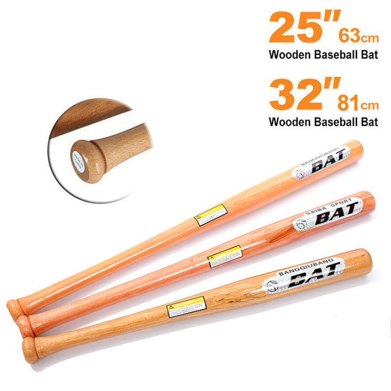 Wooden Baseball Bat Racket Outdoor Sports Softball Wood Base Ball 63cm/81cm