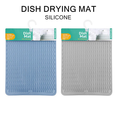 Silicone Sink Dish Drying Mat Kitchen Rectangle Non-Slip Heat Resistant Drainer Dry