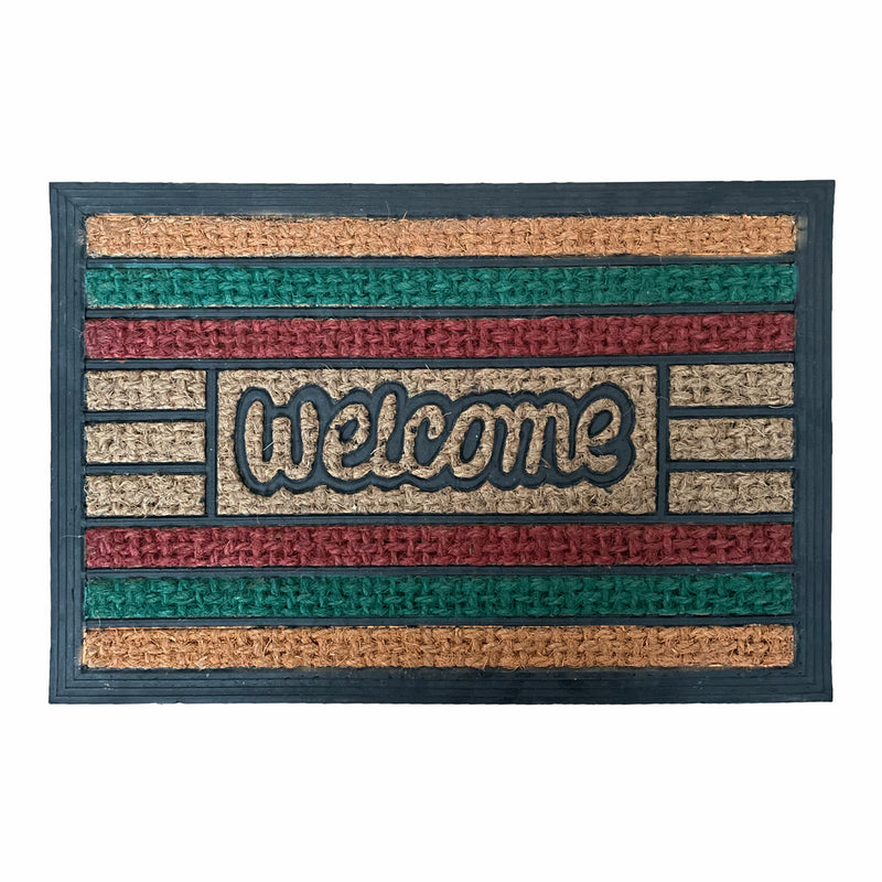 Coir Door Mat Welcome Entry Front Home Floor Mats Non-Slip Rubber Backing Outdoor