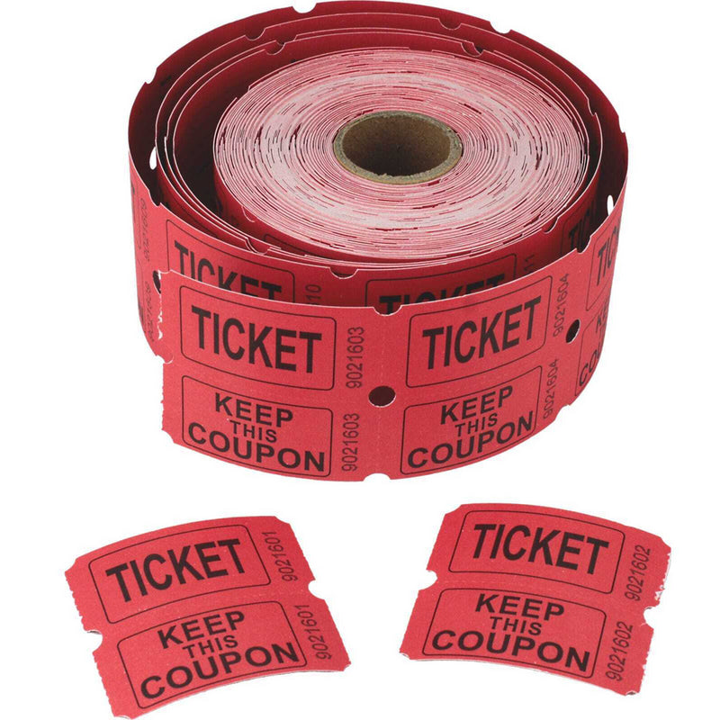 500PCS Double Ticket Party Raffle Roll Carnival Festival Event Coupon Tickets Number