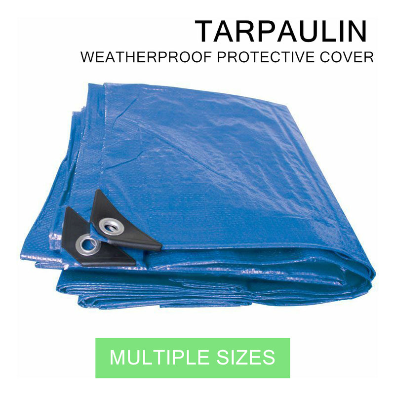 Heavy Duty Tarpaulin Waterproof Cover Shelter Camping Car Weatherproof Blue Tarp