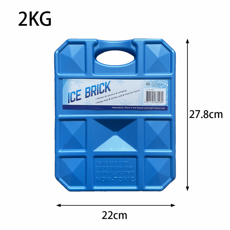 2kg Large Ice Brick Block Reusable Freezer Picnic Camping Food Lunch Cooler Cube