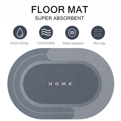 Super Absorbent Non-Slip Floor Mat Quick-Drying Bath Mats Soft Home Bathroom