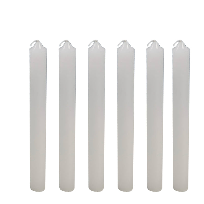 12 x Dinner Candle Unscented White Candles Plain 20cm Long Wedding Church Home