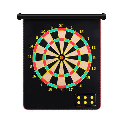 Magnetic Rollup Dart Board Large Double Sided Dartboard Family Game 6 Darts 15/17”