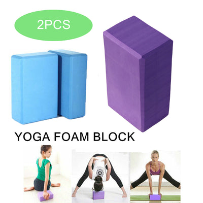 2PCS Yoga Block Fitness Foam Brick Exercise Gym Sports Fitness Pilates Stretching Aid