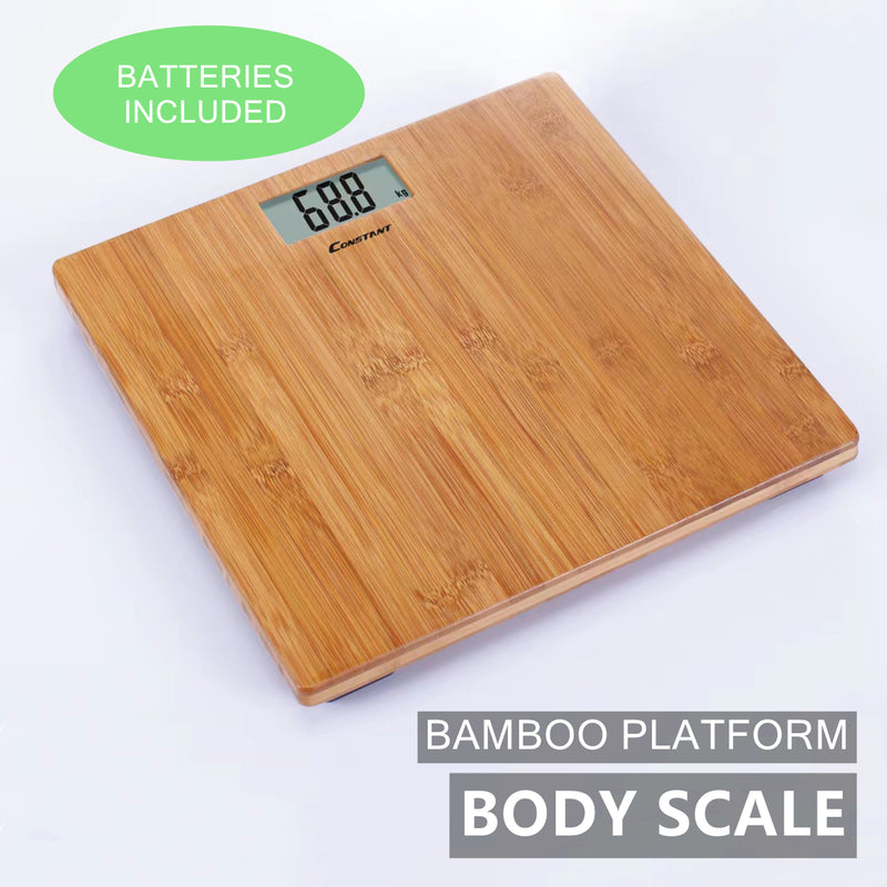 180kg Electronic Digital LCD Bamboo Platform Body Bathroom Scale Gym Weight Scales