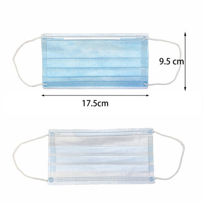 60 Pack Disposable Face Masks Mouth Mask 3 Layer Protective Blue