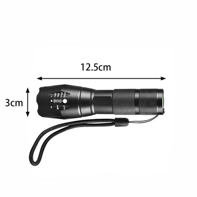 Tactical Grade LED Torch Ultra Bright Flashlight Waterproof Hiking Camping Lamp Light