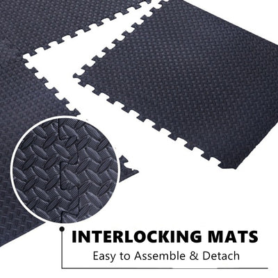 12PCS Large Interlocking Foam Flooring Heavy Duty Foam Mats Gym Fitness Floor Tiles