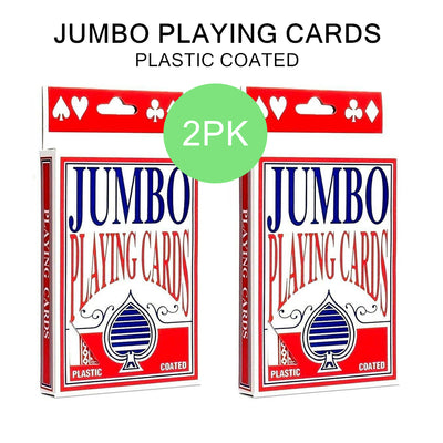 2PK Jumbo Playing Cards Large Big Deck Card Game Plastic Coated Poker Plating Cards