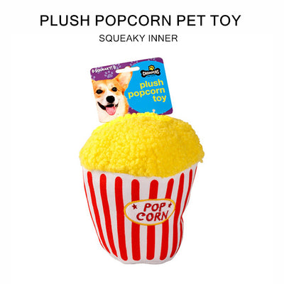 Pet Puppy Dog Toy Plush Popcorn Squeaky Funny Cute Play Training Fetch Toys