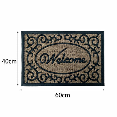 Coir Door Mat Welcome Entry Front Home Floor Mats Non-Slip Rubber Backing Outdoor