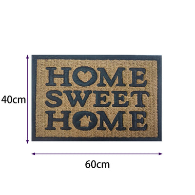 Coir Door Mat Home Sweet Home Entry Front Home Floor Mats Non-Slip Rubber Back