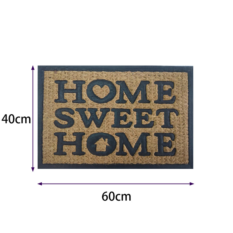 Coir Door Mat Home Sweet Home Entry Front Home Floor Mats Non-Slip Rubber Back