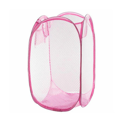 Foldable Mesh Laundry Hamper Storage Bag Bin Collapsible Lightweight Pop Up Basket