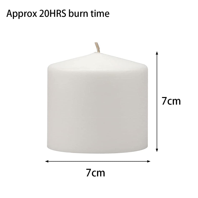 3 x Pillar Candle White Unscented Candles Wedding Party Event Home Décor Restaurant