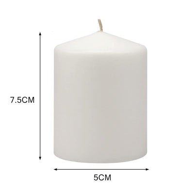 6 x Pillar Candle White Unscented Candles Wedding Party Event Home Décor Restaurant