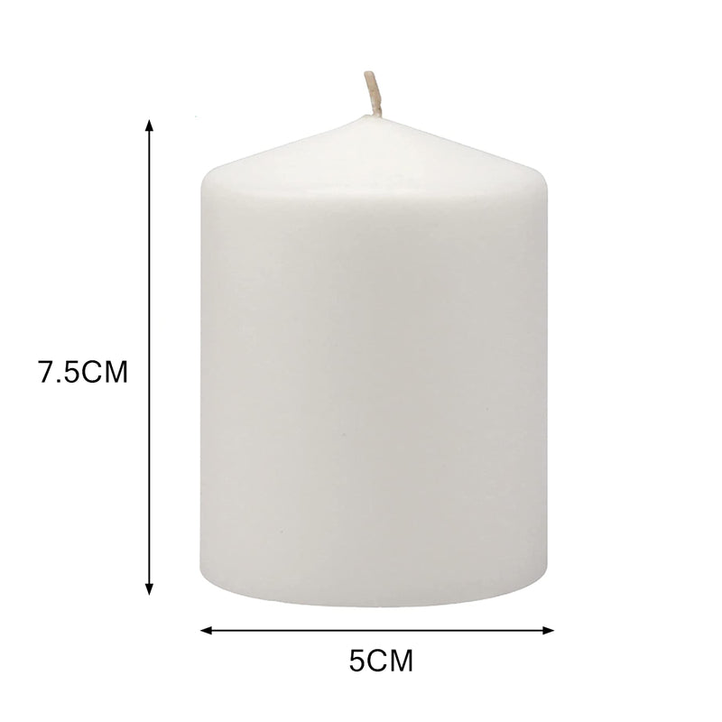 6 x Pillar Candle White Unscented Candles Wedding Party Event Home Décor Restaurant