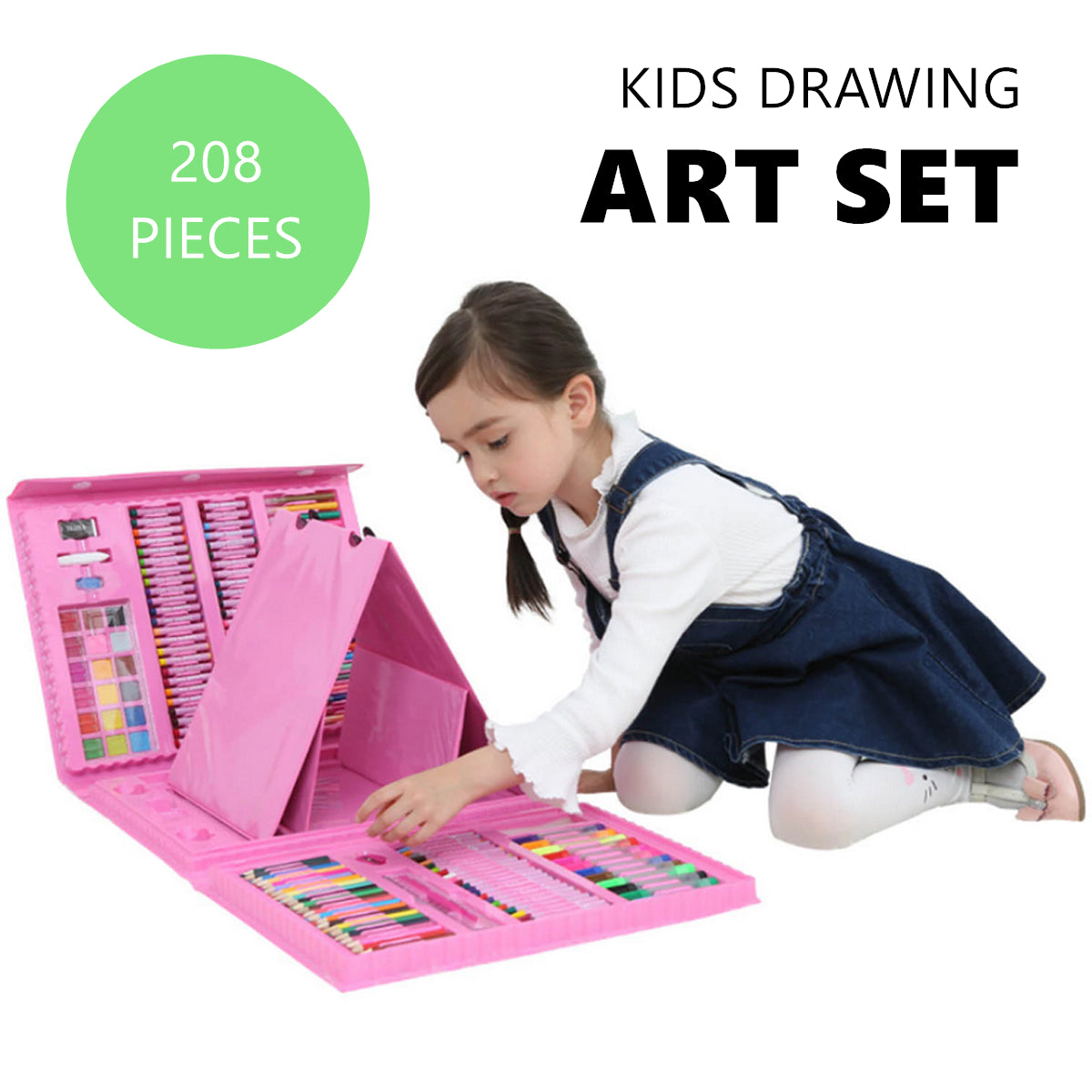 208 Pcs Art Set Kids Childrens Colouring Drawing Painting Arts