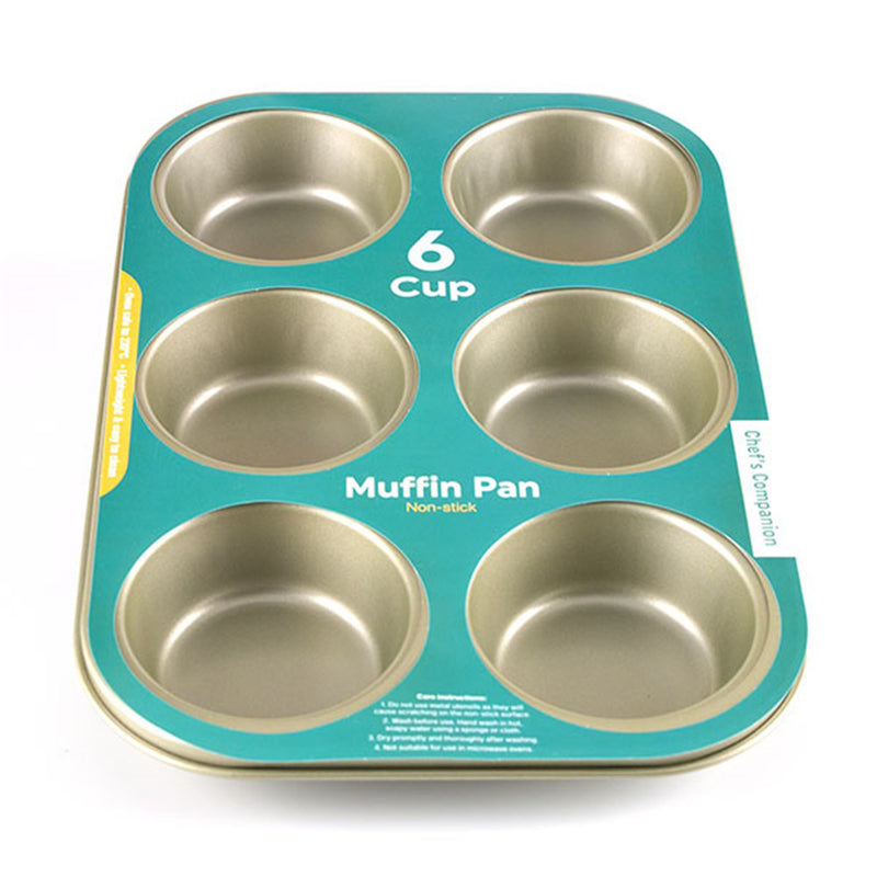 6 Cup Muffin Cupcake Pan Tray Tin Cake Non-Stick Baking Bakeware Dish Cookie