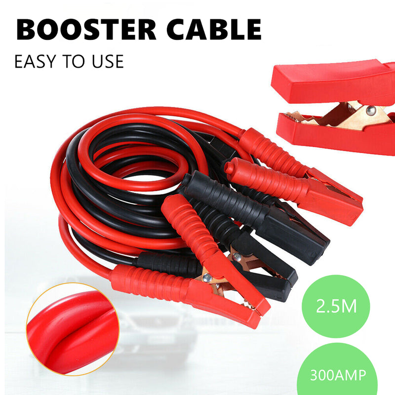 2.5m Booster Cables 300AMP Jumper Leads Car Truck Auto Emergency Starter Start