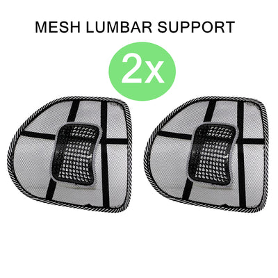 2PCS Mesh Car Seat Back Rest Lumbar Support Office Chair Van Home Pillow Cushion