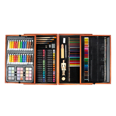 185PCS Mixed Art Set Kit Acrylic Paints Colour Pencils Drawing Painting Artist Case Box