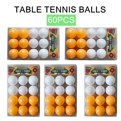 60PCS Table Tennis Balls Training Practice Ping Pong Yellow and White Ball 40mm