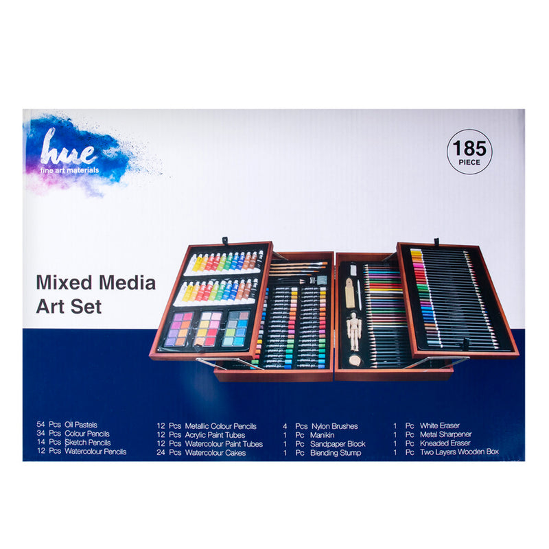 185PCS Mixed Art Set Kit Acrylic Paints Colour Pencils Drawing Painting Artist Case Box